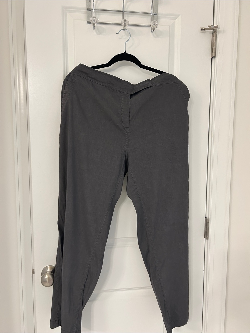 Eileen Fisher Charcoal Gray Relaxed Straight Trousers